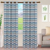 Scalene Jacquard Trellis Grommet Semi-Sheer Curtain Panel Set